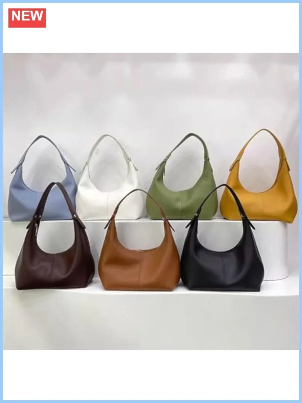 Vegan Leather Hobo Bag Crescent Shoulder Slouchy Tote Y2K Purse